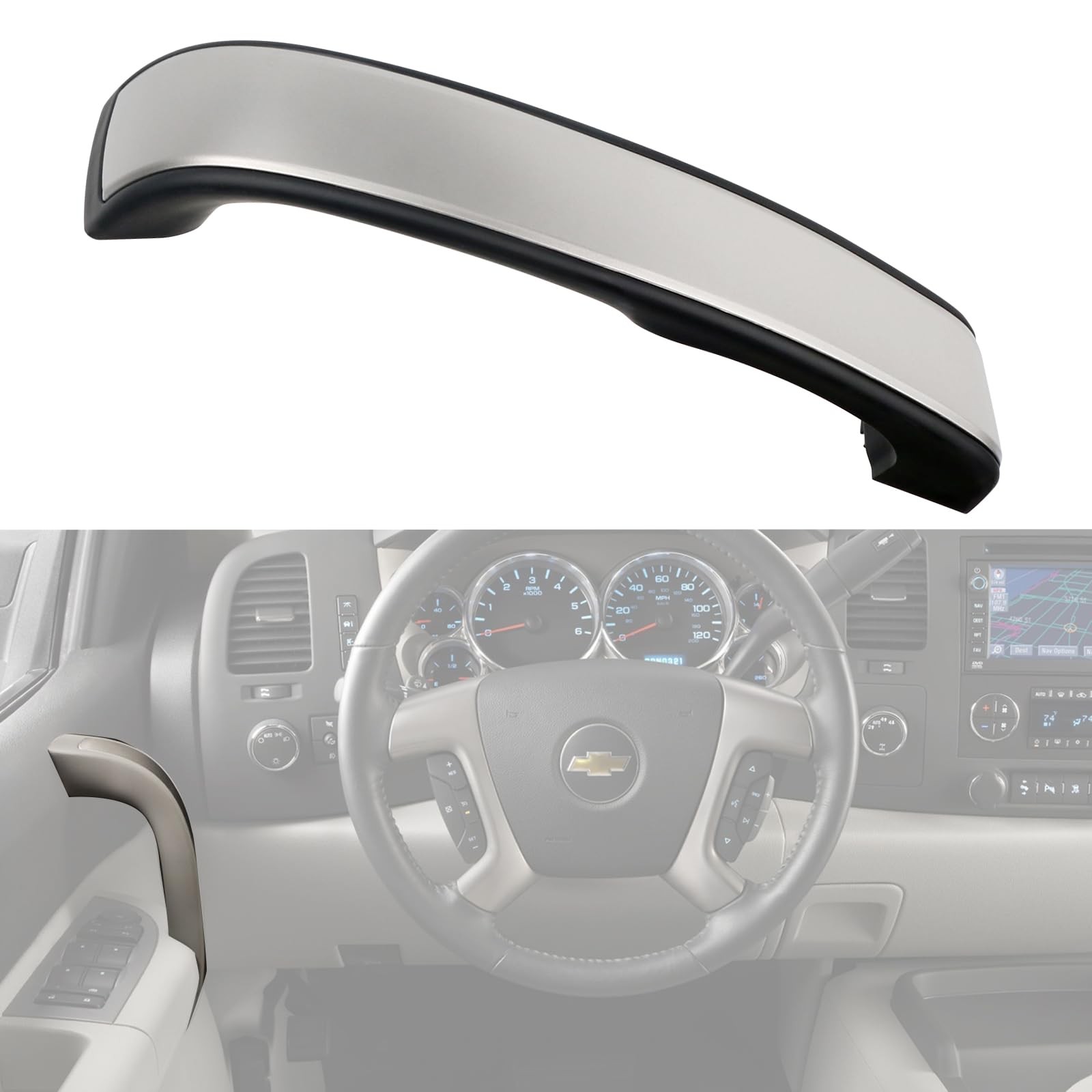 omoZone Interior Door Pull Handle Armrest Inside Grab Front Left, Ebony