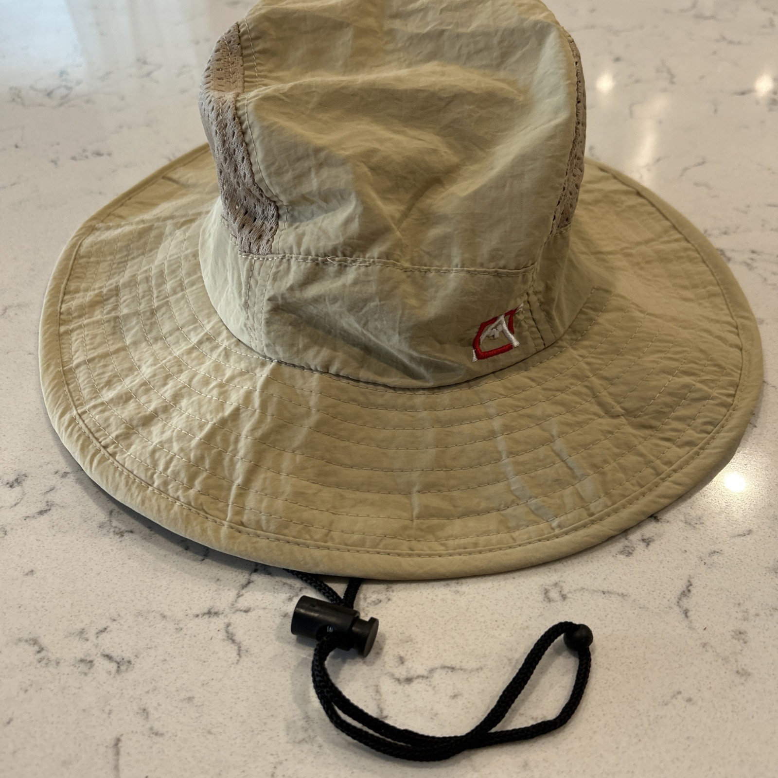 NEW Avalanche Logo Tan Drawstring Mesh Boonie Hat One size Adjustable