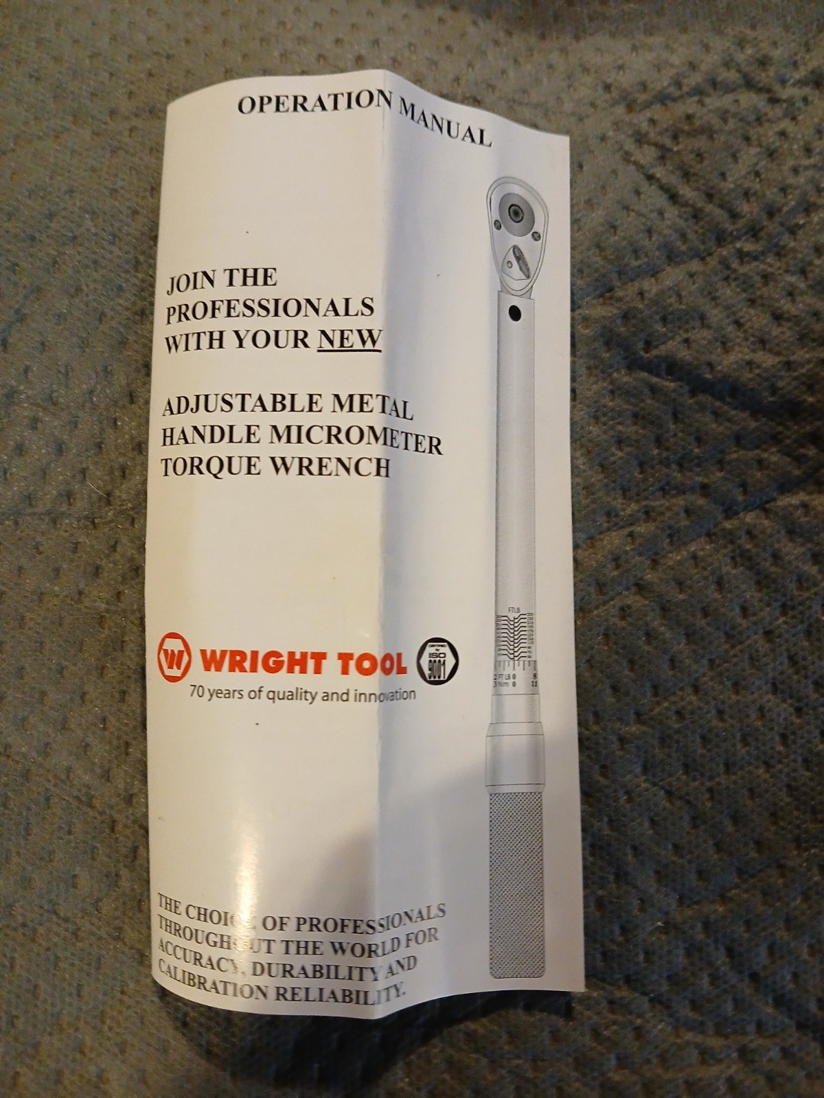 Wright Tool #4477 Torque Wrench 1/2" Drive, 20-150 FT LB