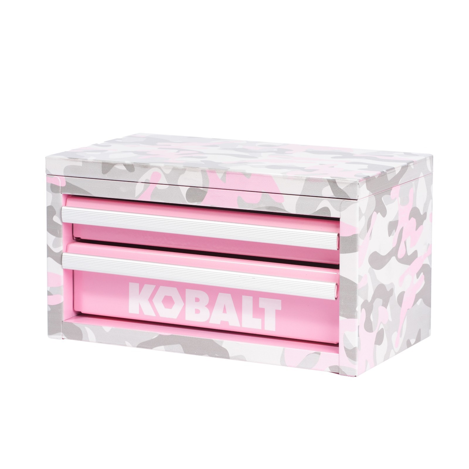 Kobalt Mini 2 Drawer Steel Tool Box - Pink Camo