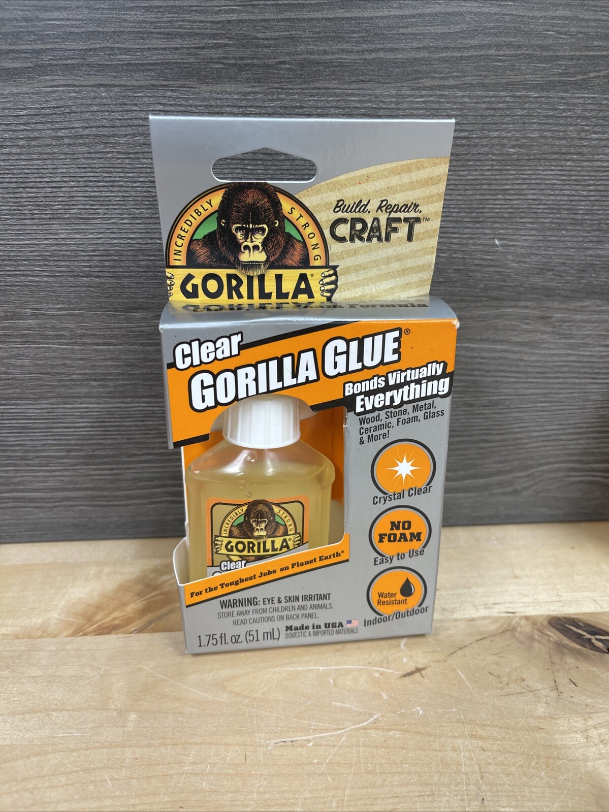 Gorilla Glue Clear 1.75 Oz, Bottle Indoor/Outdoor Crystal Clear New