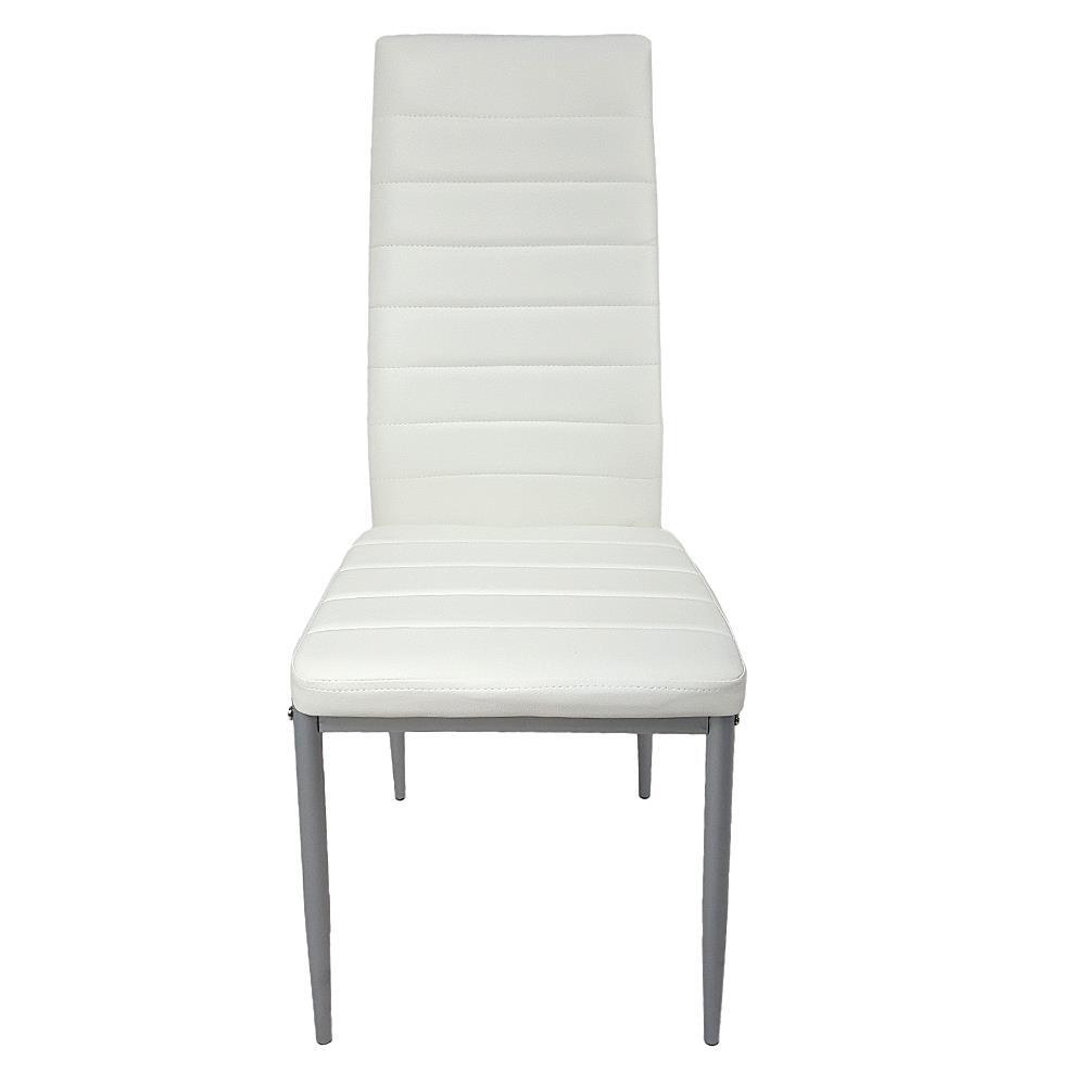 Set of 4 Dining Room Chairs Kitchen Chairs PU Leather Breakfast Furniture White