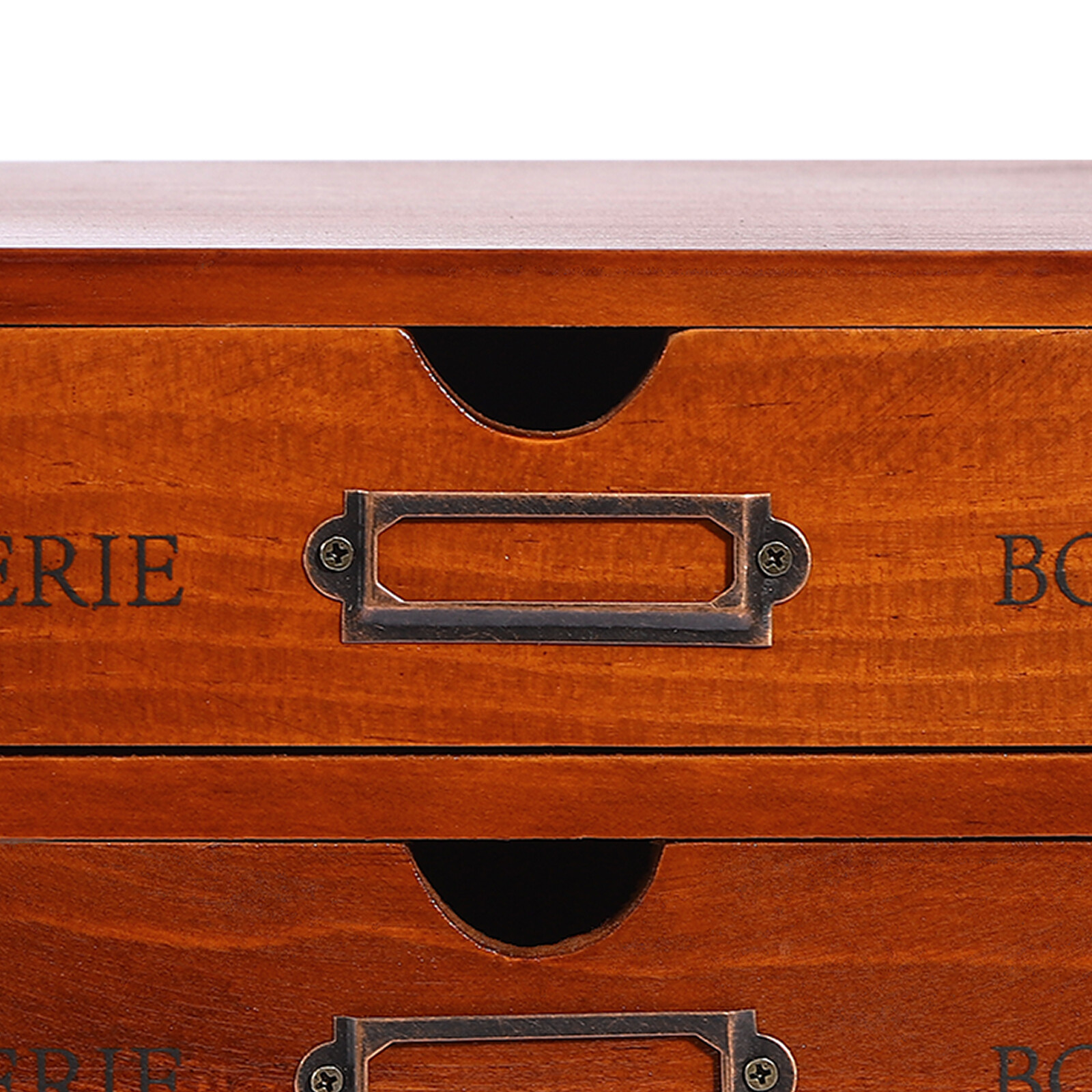 5 PCS Wooden Desktop Organizers Retro Rectangular Storage Drawers For Tabletop