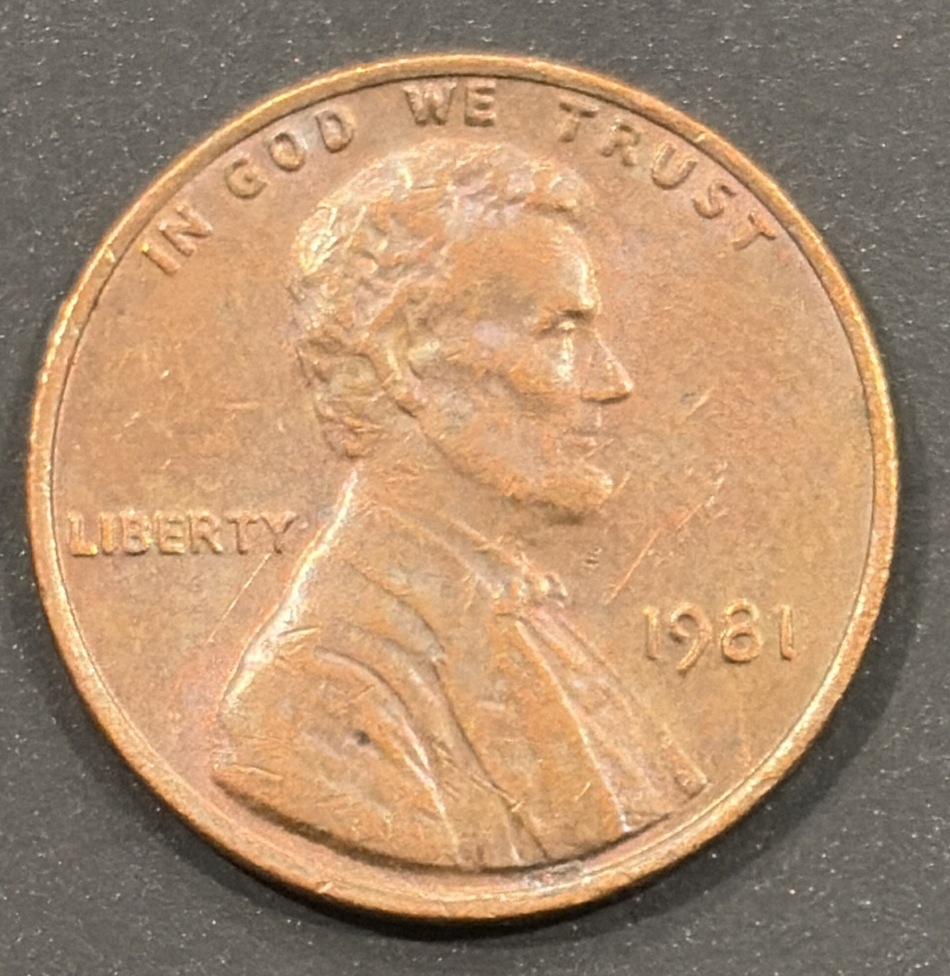 1981 Lincoln Memorial Small Cent BN Business Strike Philadelphia KM#201 Copper