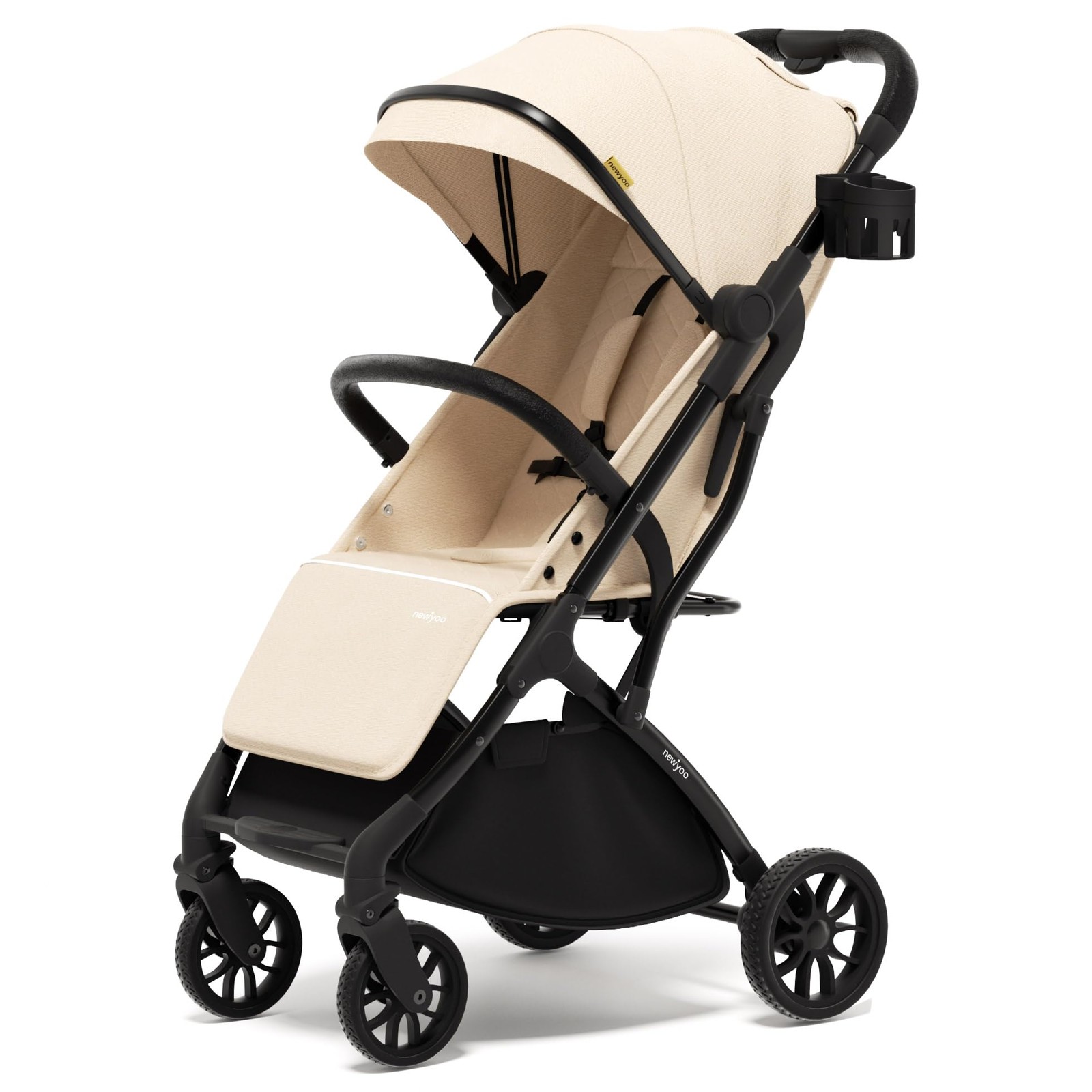 newyoo GlideTow TR18 Travel Stroller, Compact and Lightweight, Almond | Newbo...