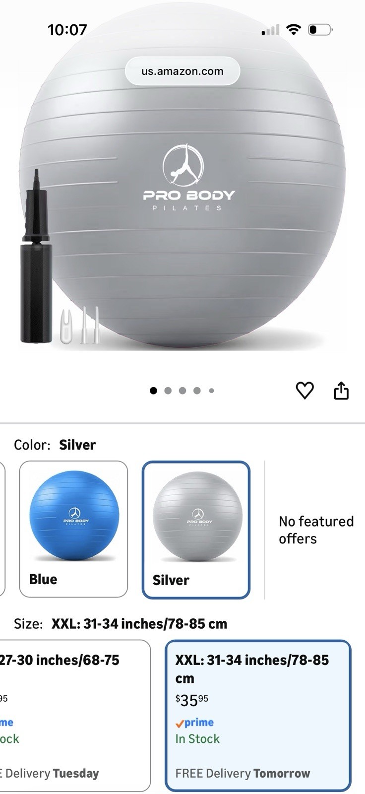 Pro Body 85 Cm Pilates Exercise Ball