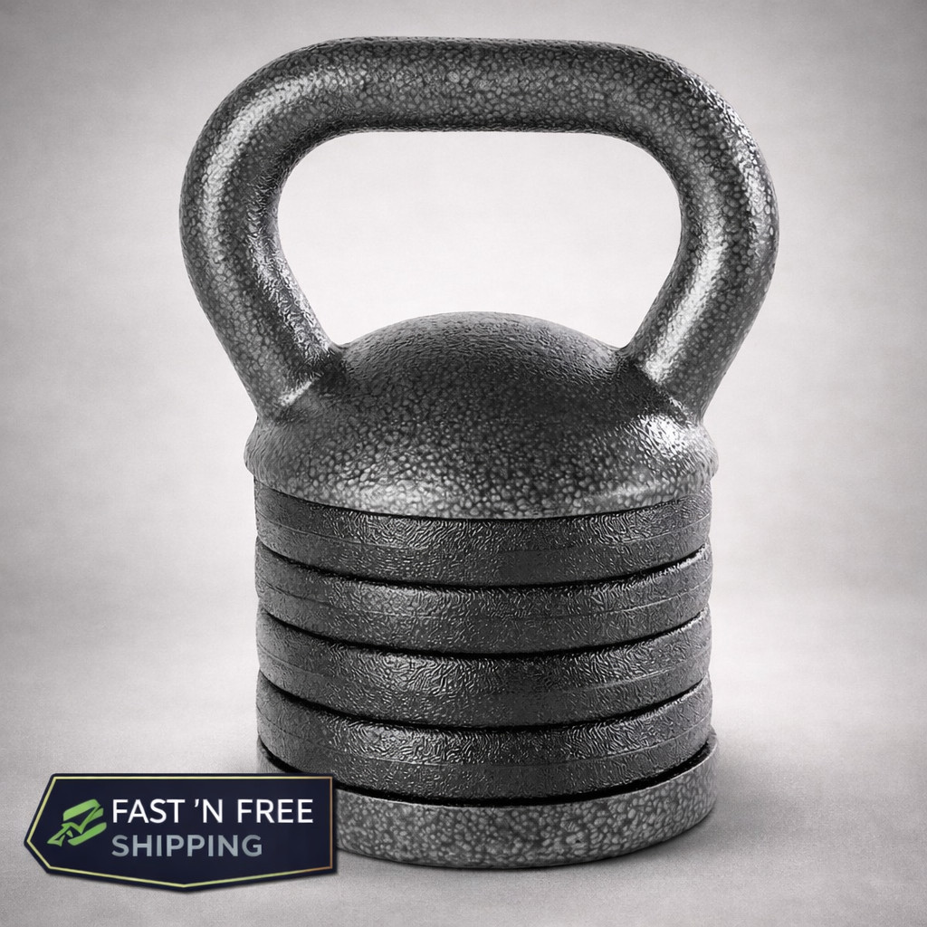 Adjustable Kettlebell Weight 20–50 lb Cast Iron Strength Training Home Gym