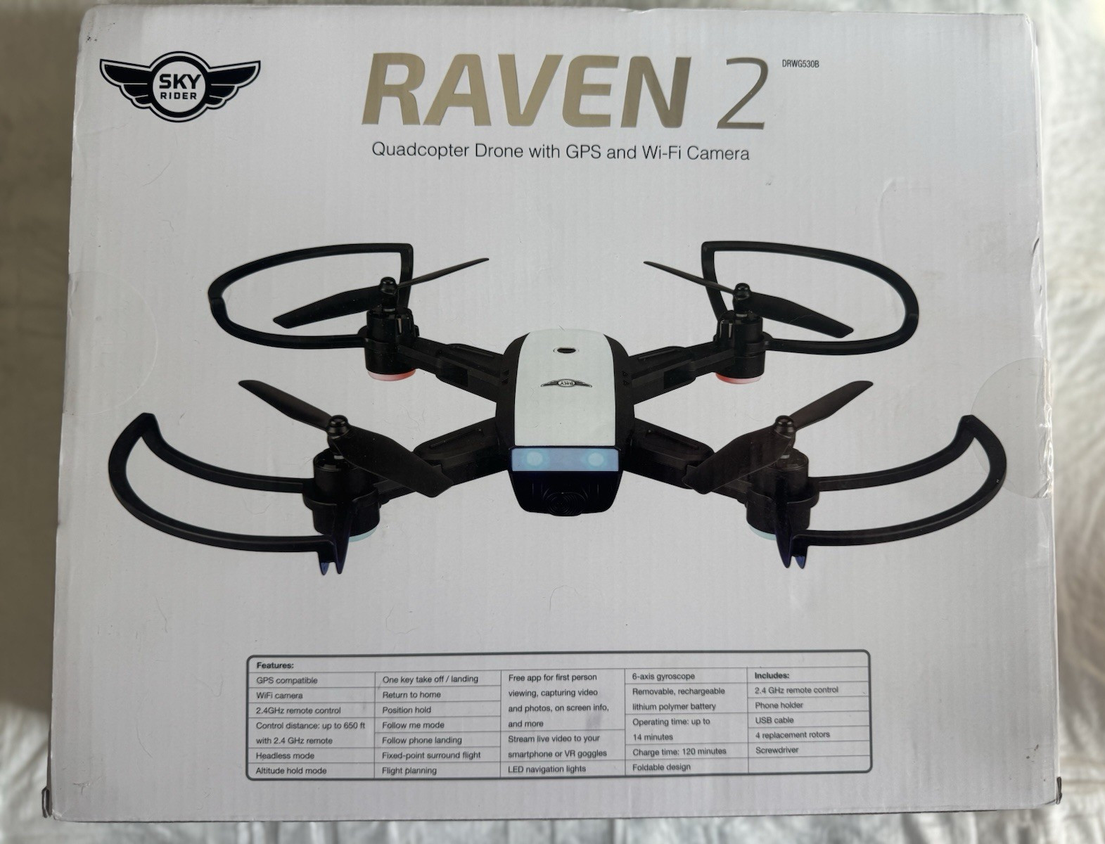 Sky Rider Raven 2 GPS Wi-Fi Camera Foldable Drone Smartphone Control DRWG530B