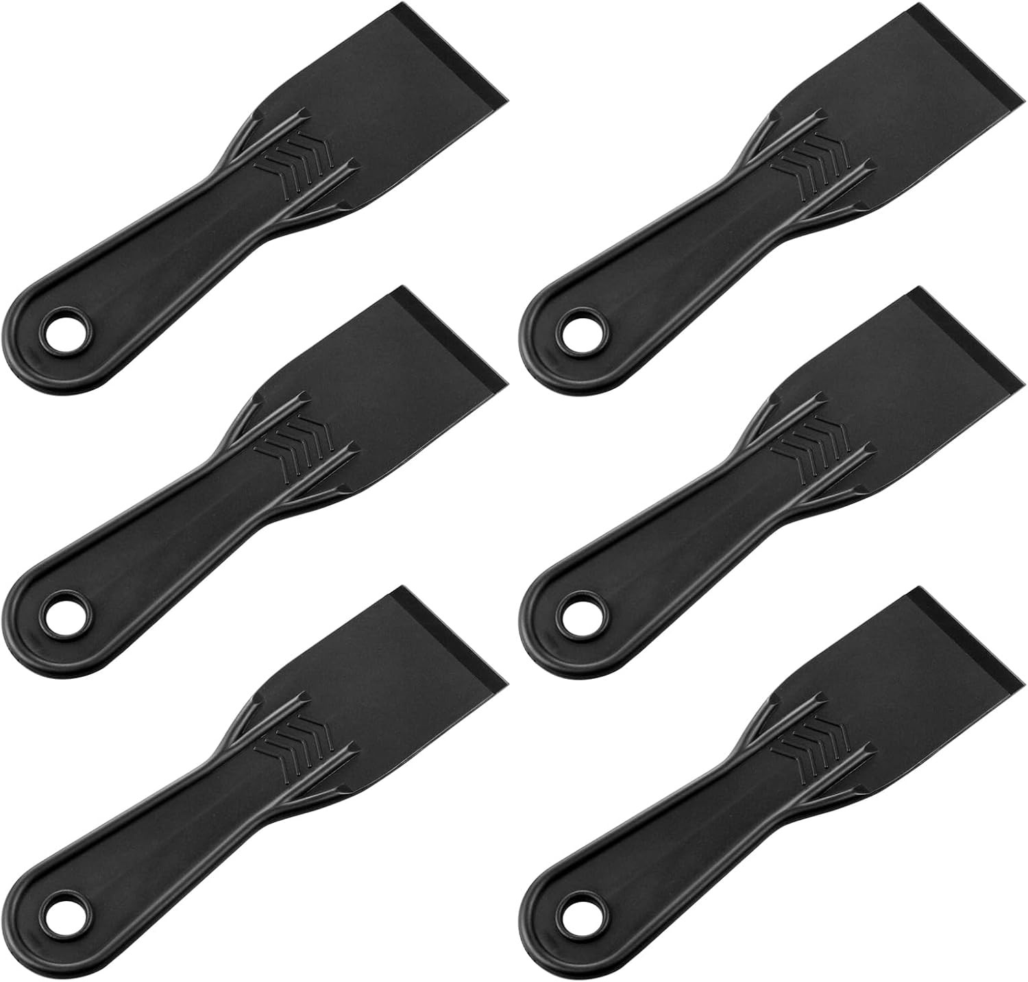 6 PCS Plastic Putty Knife, 2 Inch Black Flexible Putty Knife Scraper, Used for R