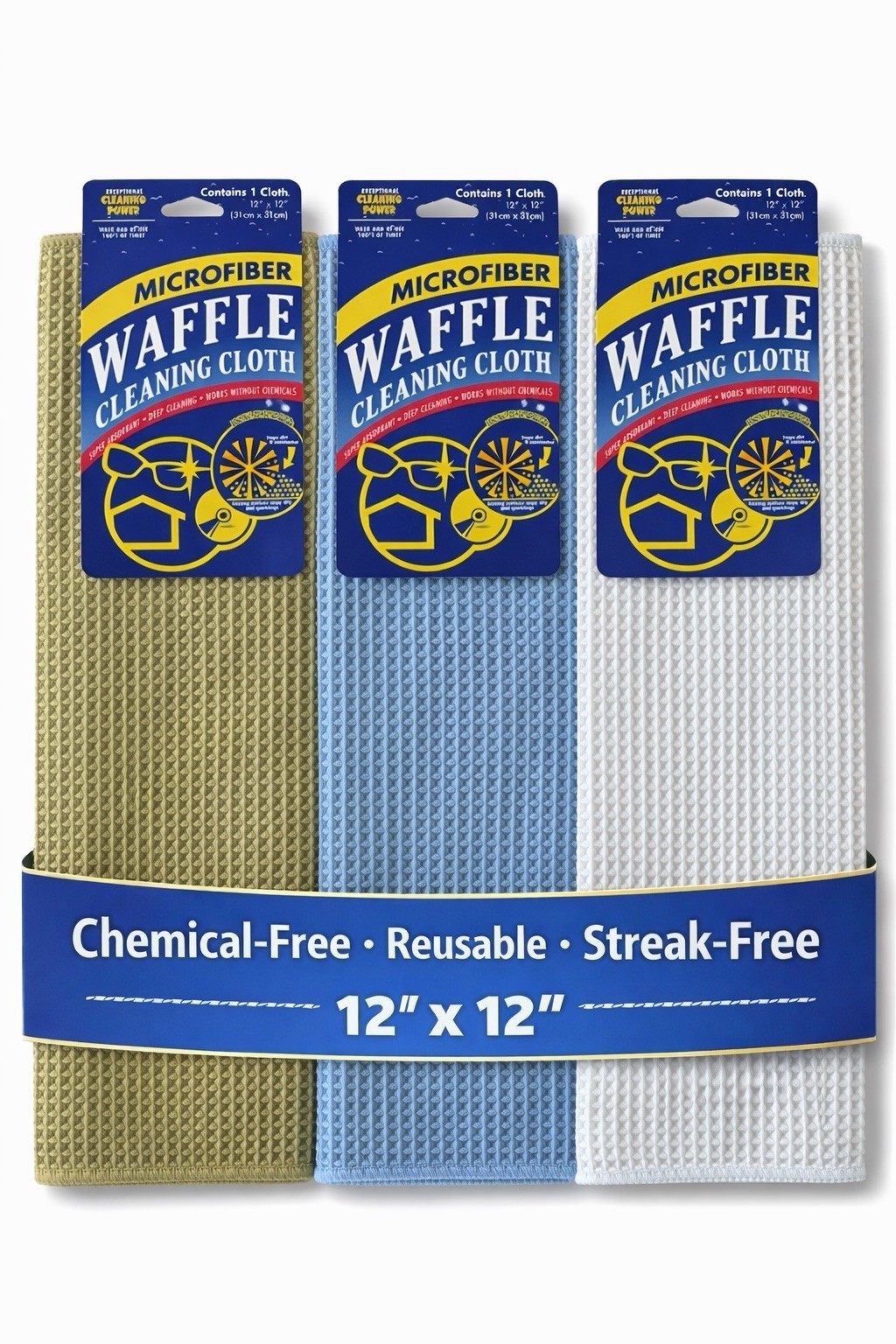 12Waffle Weave in 3 Colors Microfiber Drying Cleaning Towel Auto Detailing Glass