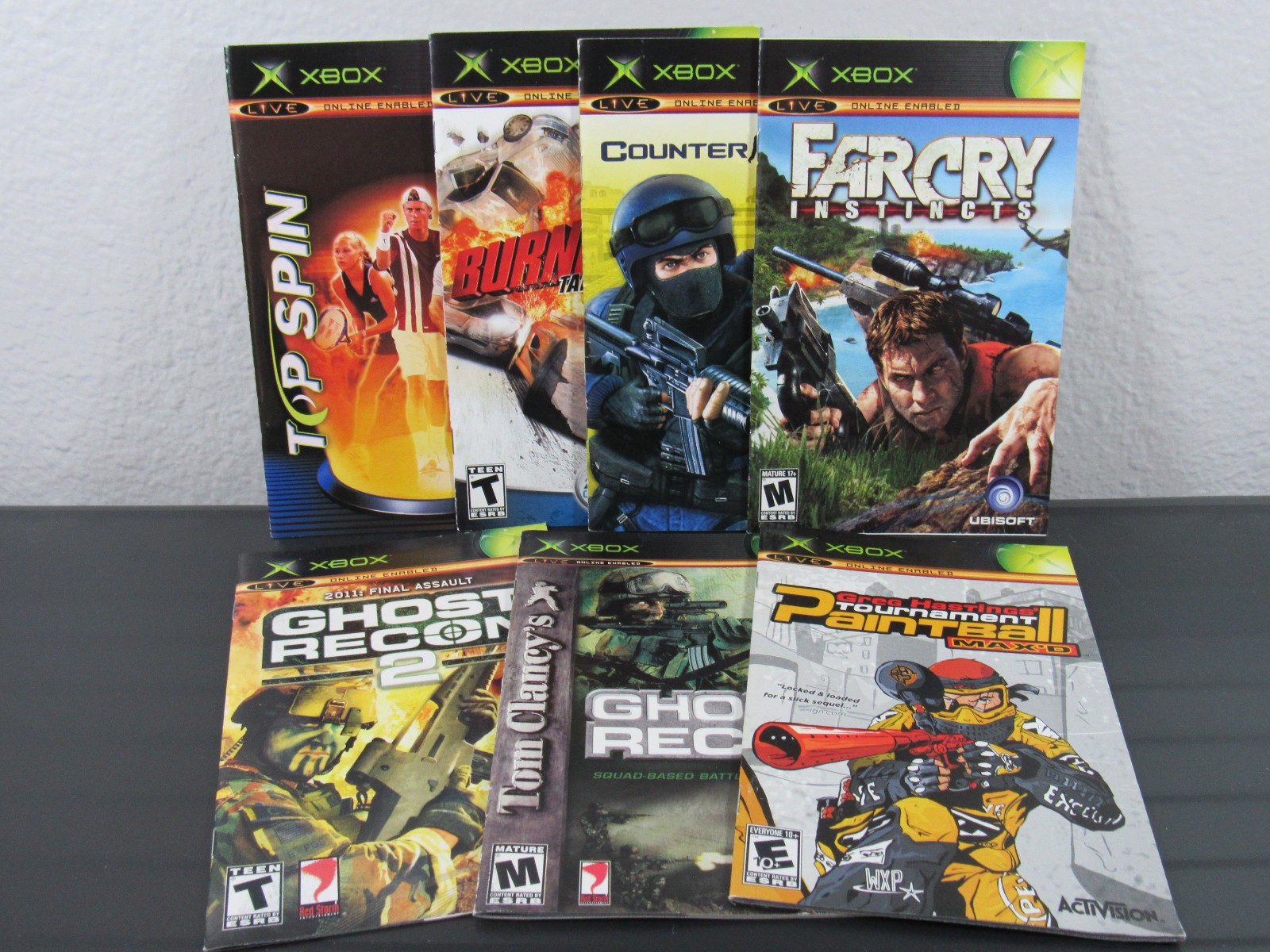 Microsoft Xbox 7 Manuals Lot Far Cry, Counterstrike, Ghost Recon, Burnout & More