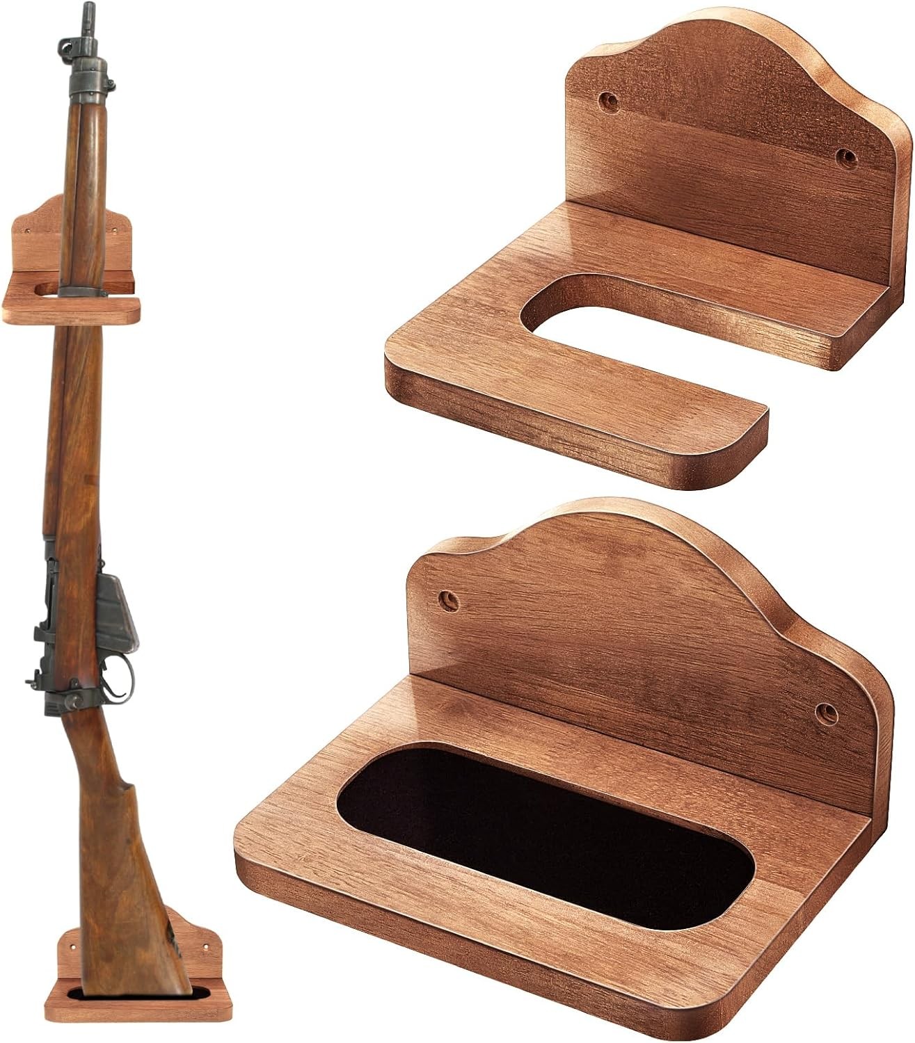Gun Rack Holder Wall Mount Hold Up Displays Vertical Gun Rack and Shotgun Hoo...