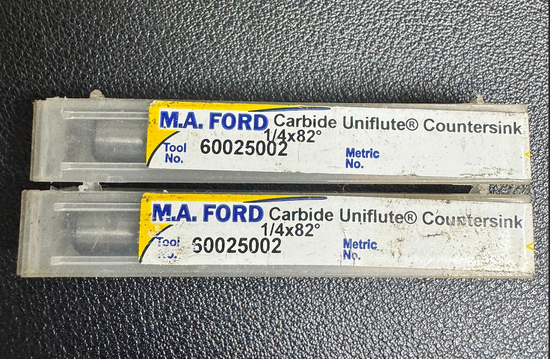 2 ea. M.A.Ford® Carbide Uniflute® Countersink 1/4 x 82*