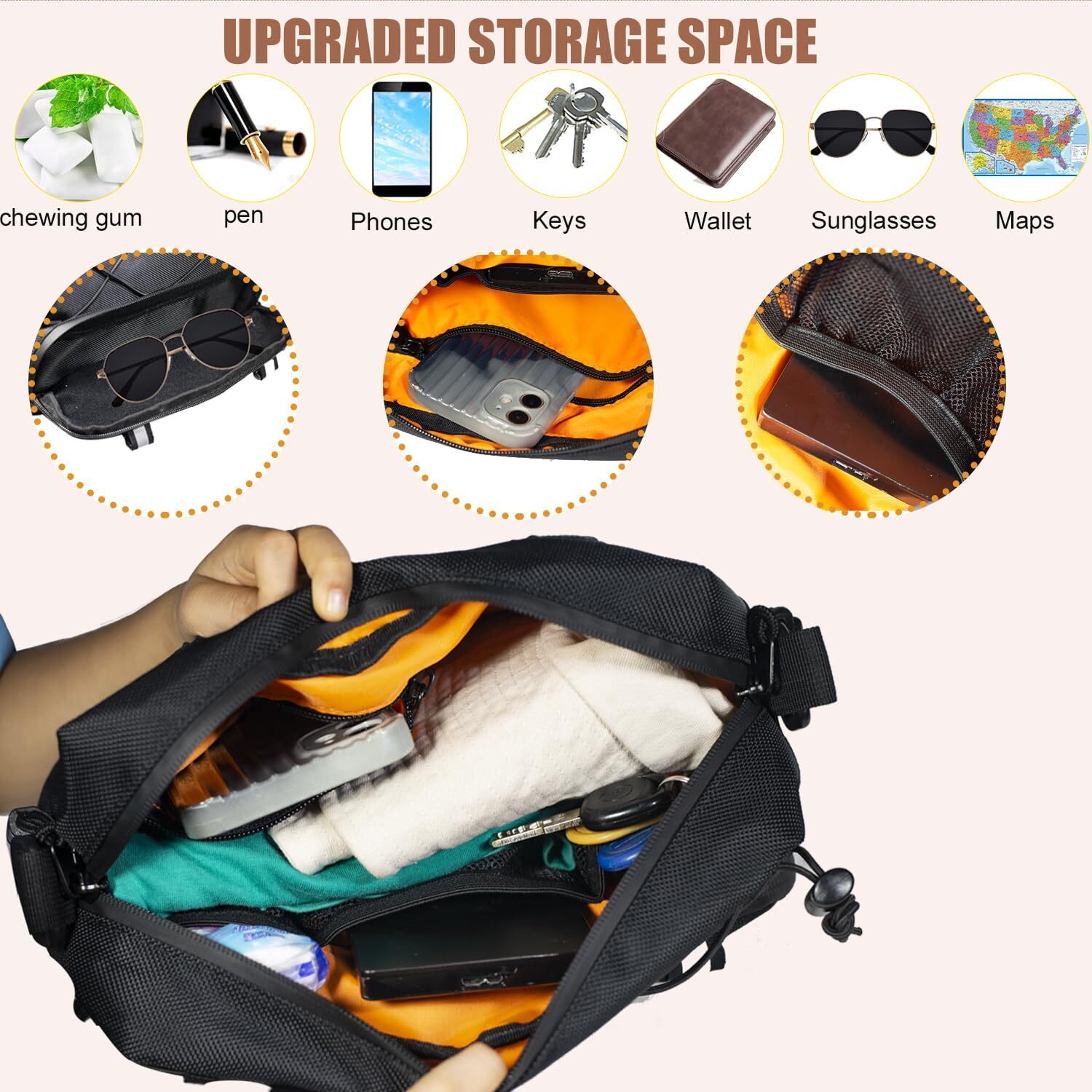 Universal Motorcycle Bag, Black Handlebar One Size,