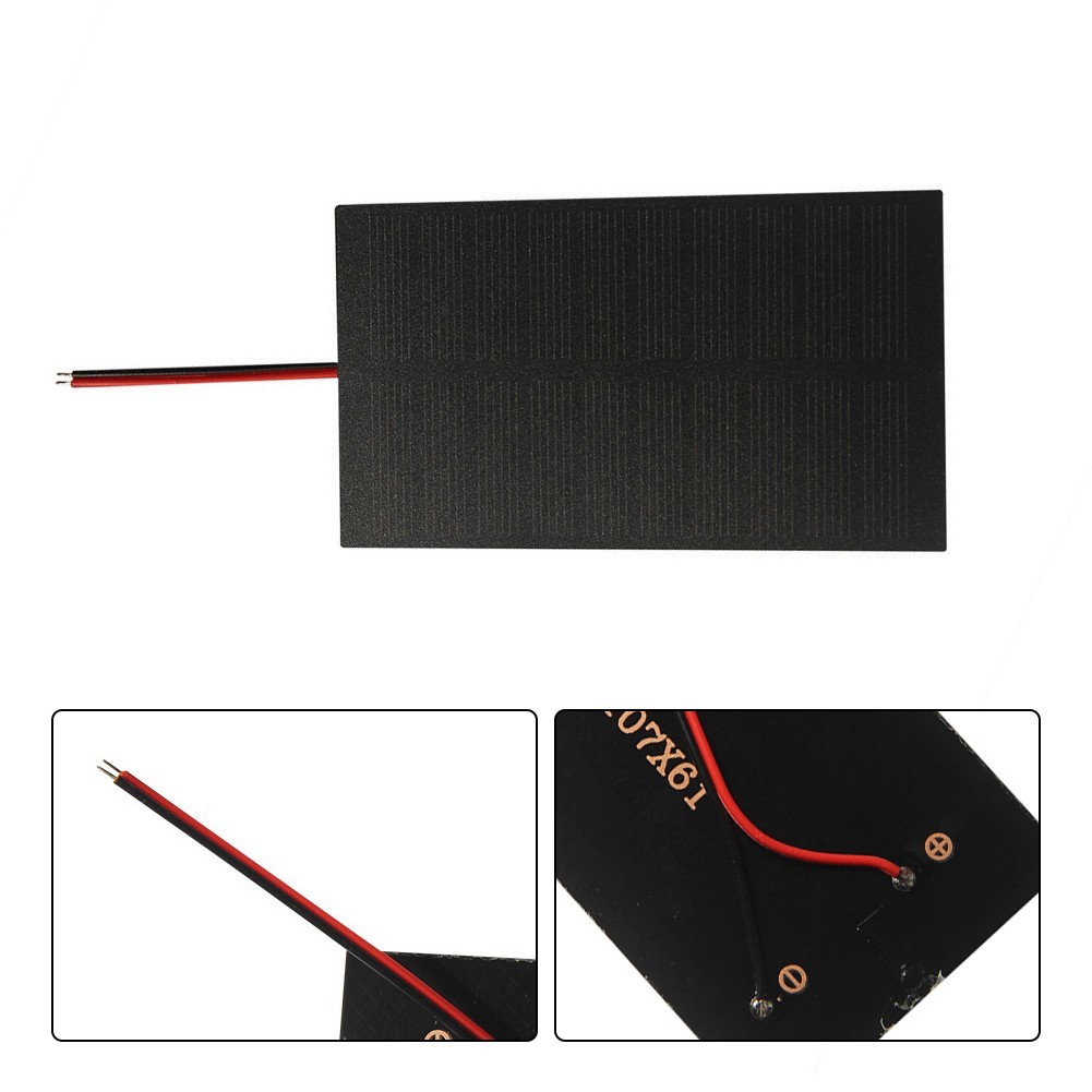2 Pack 1W 5V Solar Panels with Electronic Wire for Charging 3 7V 5V Battery DIY