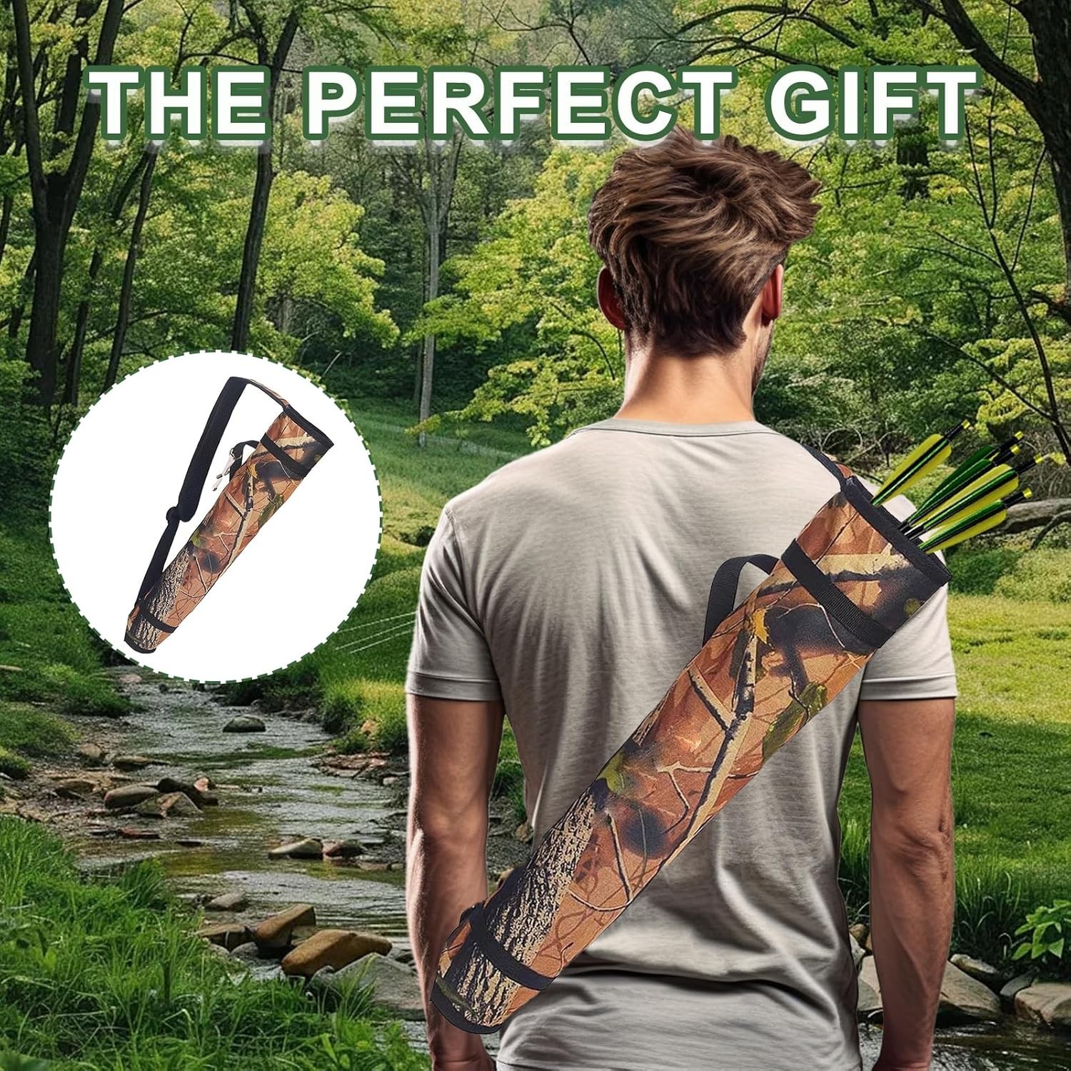 Archery Quiver Back and Hip Quivers Adjustable Arrow Backpack Bag Holder Side...
