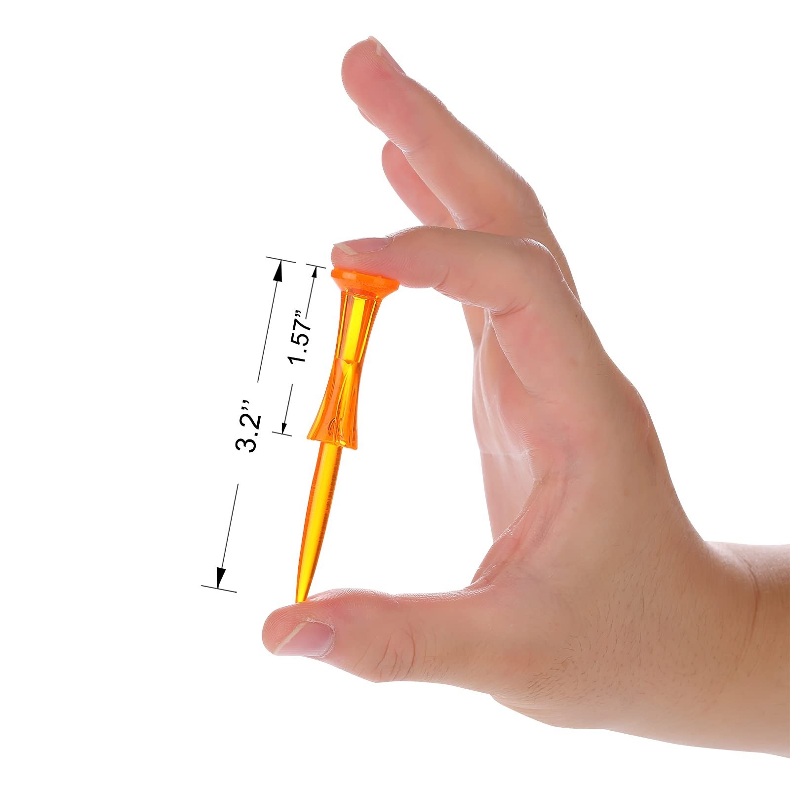 Golf Tees 3-1/4’’ 50 Count Plastic Golf Tees Reduced Friction & Side