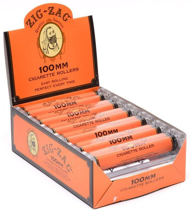 12 Pk Zig-Zag 100mm Plastic RYO Cigarette Rolling Machine Hand Roller Maker 8320