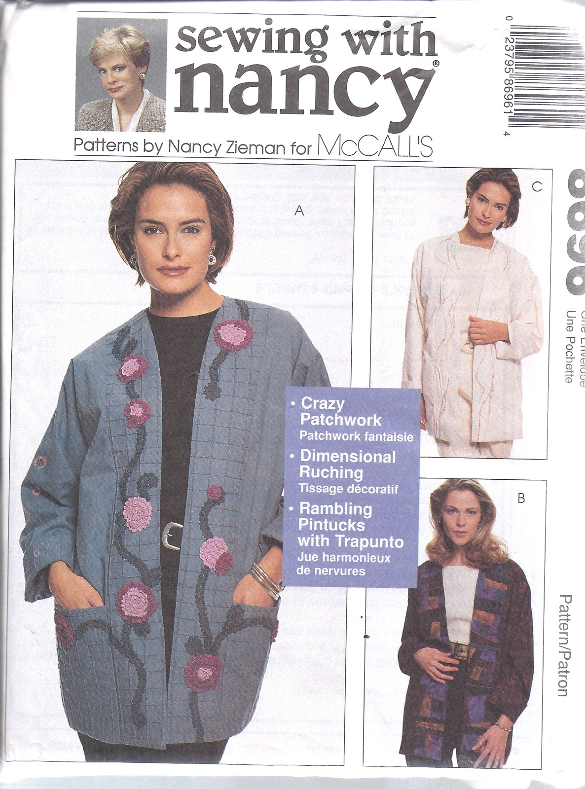 8696 UNCUT Vintage McCalls SEWING Pattern Nancy Zieman Lined Jackets