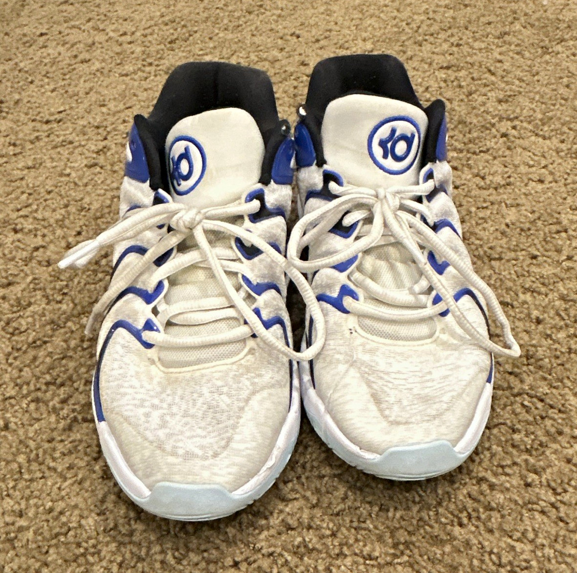 Nike KD Men's Low Top Basketball Sneakers Lace Up White Blue Black