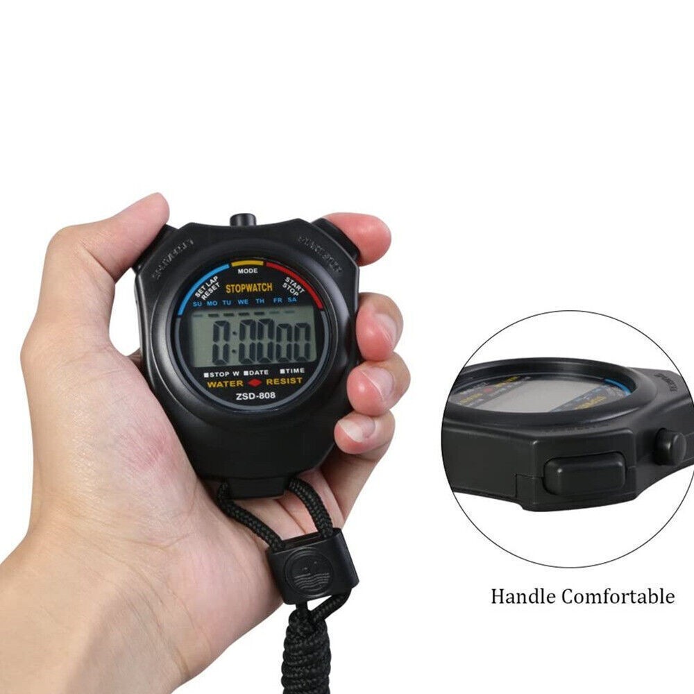 Multi-Function Electronic Digital Sport Stopwatch Timer, Large Display & Date US