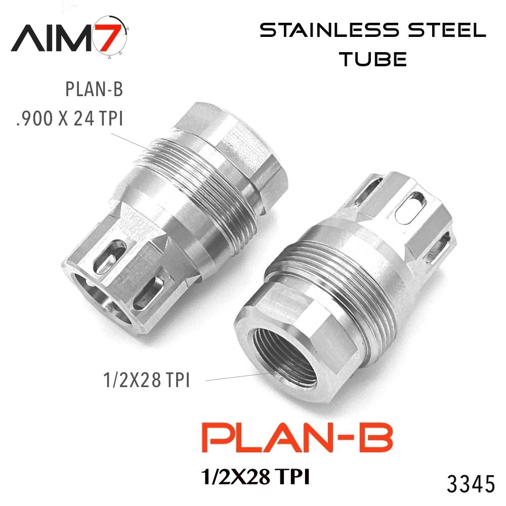 AIM7 Plan B Compatible Muzzle Brake 1/2x28 Taper Mount .900x24 Steel (1pcs)