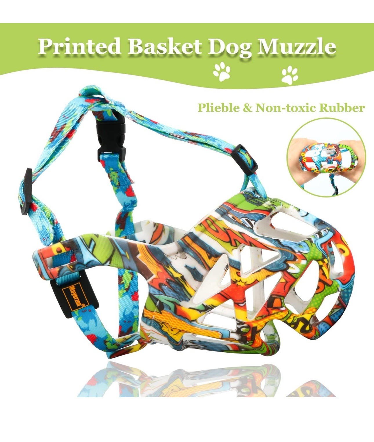 Dog Muzzle, Breathable Basket Muzzles for Small, Medium, Large and X-Large Aggre