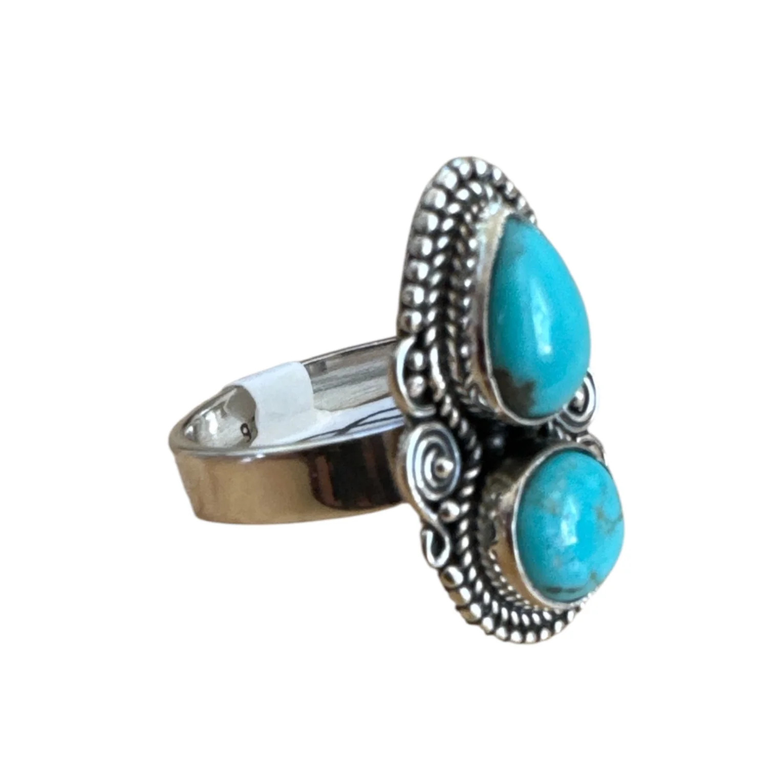 Kingman Turquoise Solid 925 Sterling Silver Ring 9