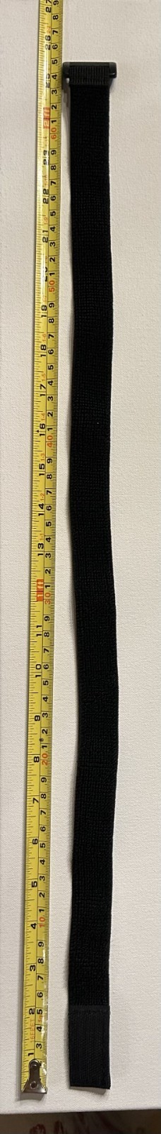 1" hook and loop black elastic strap 24" long (Pack of 10)
