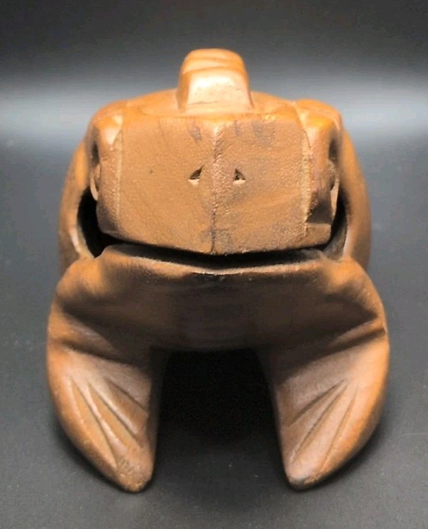 Vintage Hand Carved Wooden Croaking Frog Percussion Instrument No Stick 4" B407