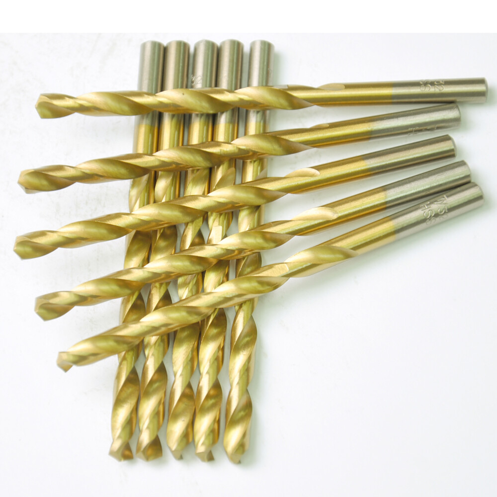Drillforce 10PCS 1/16" Titanium Drill Bits Set HSS Metal Woodworking Drill Bit