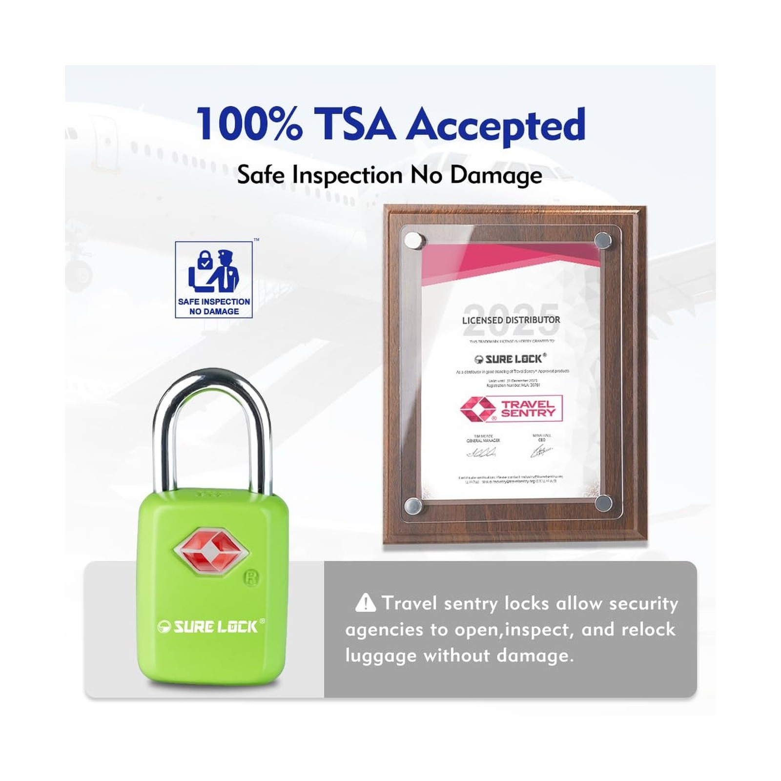 SURE LOCK Mini TSA Approved Keyed Luggage Lock – One Key Opens ... FAST US