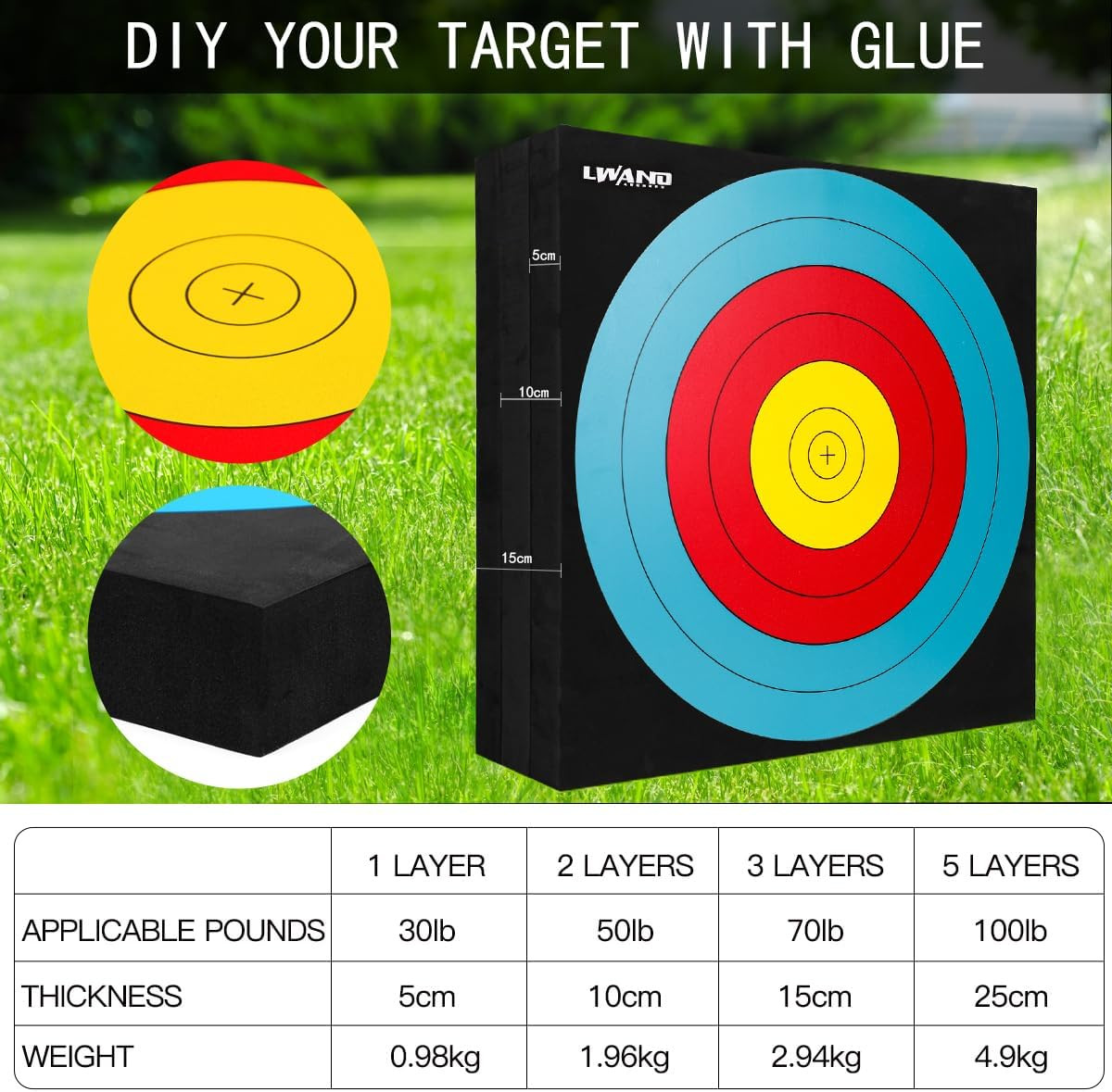 20" High-Density Foam Archery Target for Backyard Use