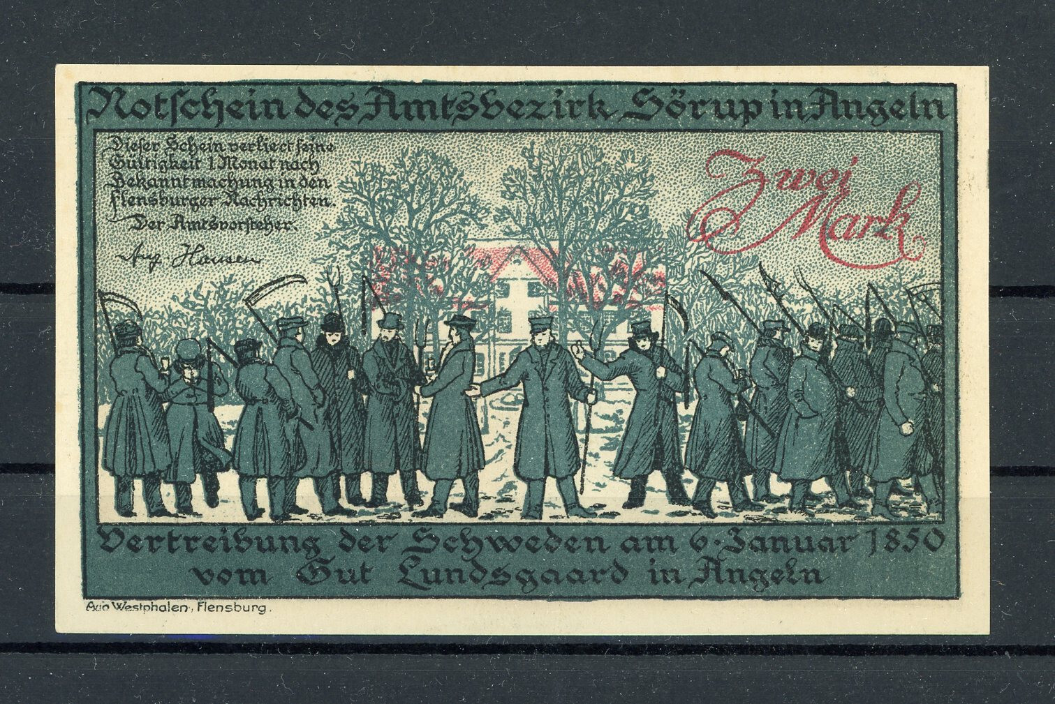 Sörup 2 Mark Emergency Money Wertbezeichnung Red Without Kn / GM 1231.2 B 2/