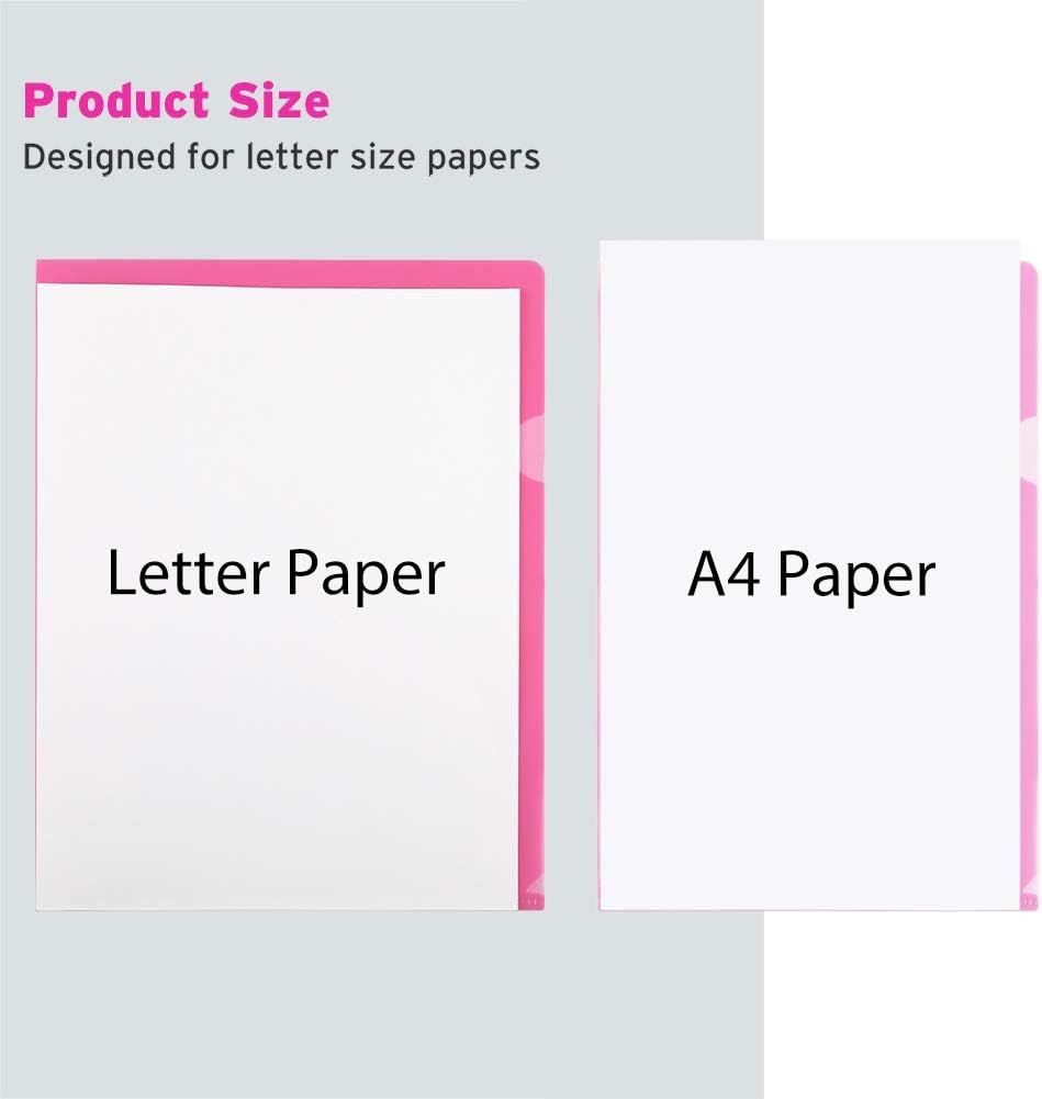 25 Pack Clear Document Folder Project Pockets, Clear Plastic Folders Letter Size