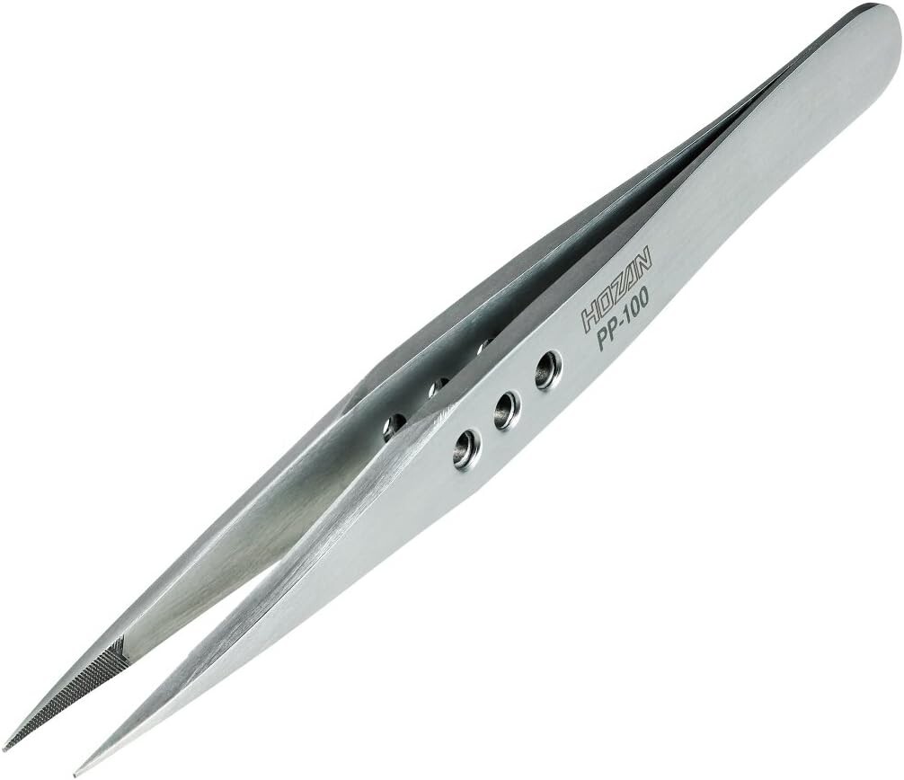 HOZAN Thick type tweezers PP-100 Series Side Thickness stainless steel Japan