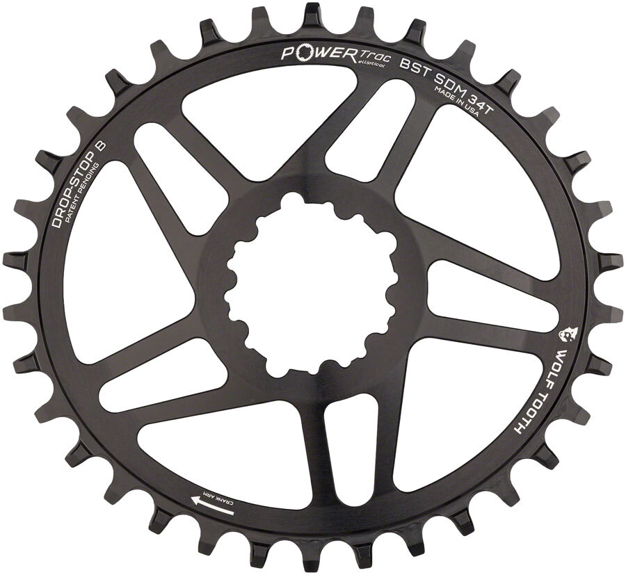Wolf Tooth Elliptical Direct Mount Chainring - 34t, SRAM Direct Mount,