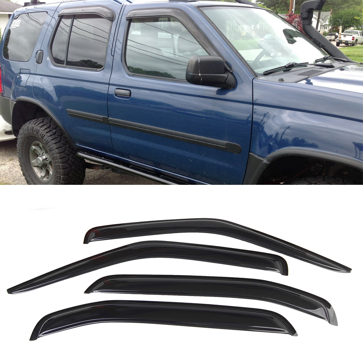 Fit for 2000-2004 Nissan Xterra Window Visors Sun Vent Rain Guard Shade Smoked