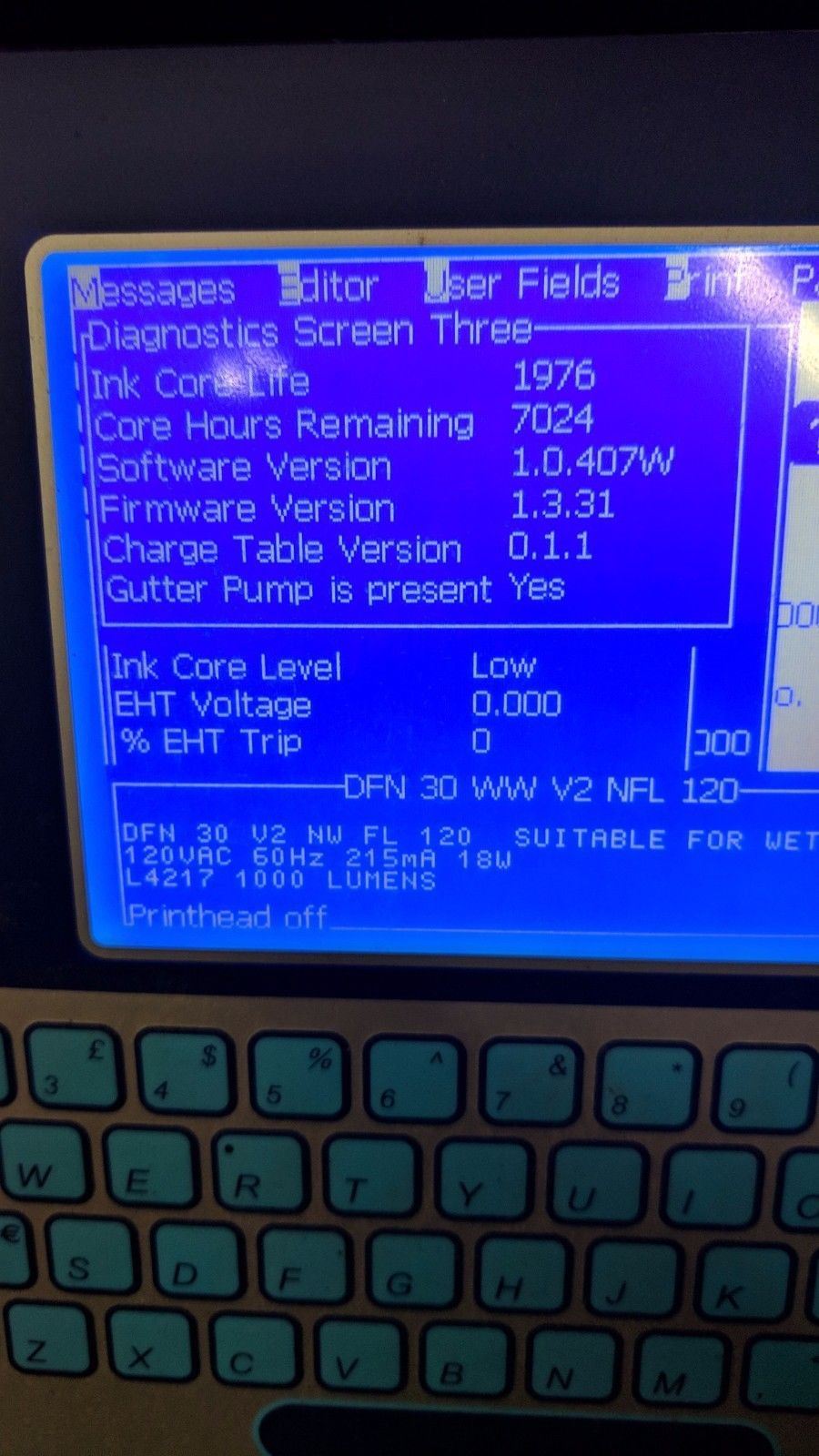 VIDEOJET 1510 Ink Jet marker coding with rotary indexing table