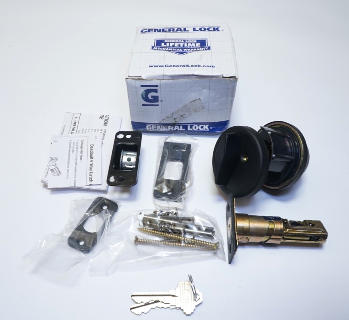General Lock CS374732 Grade 2, Function: Deadbolt Single Cylinder Black ShipFREE