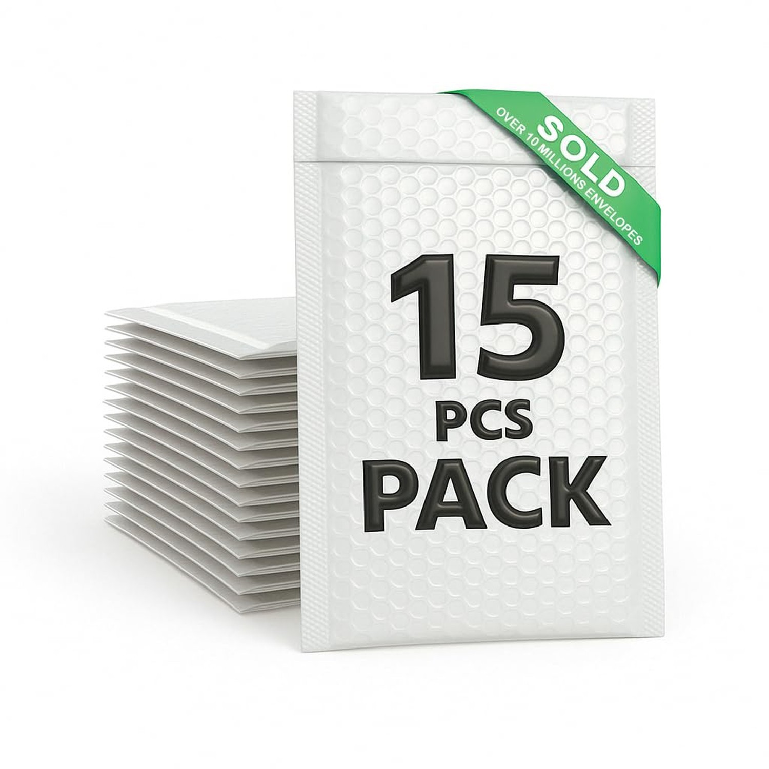 15 Pack 6x9 Inch Inch Poly Bubble Mailers, White Padded Envelopes for Shippin...