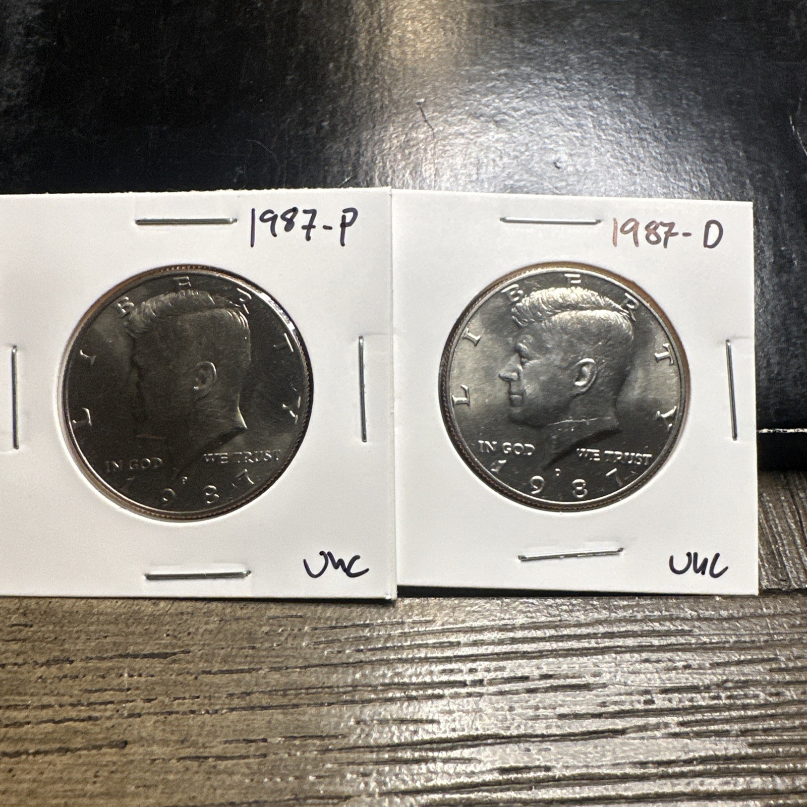 1987 P&D Kennedy Half Dollars from Mint Set Uncirculated  NICE COINS! NIFC