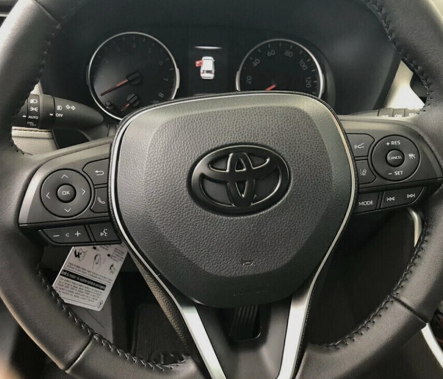 1x 3D BLACKOUT STEERING WHEEL OVERLAY FOR TACOMA TUNDRA COROLLA CAMRY HIGHLANDER