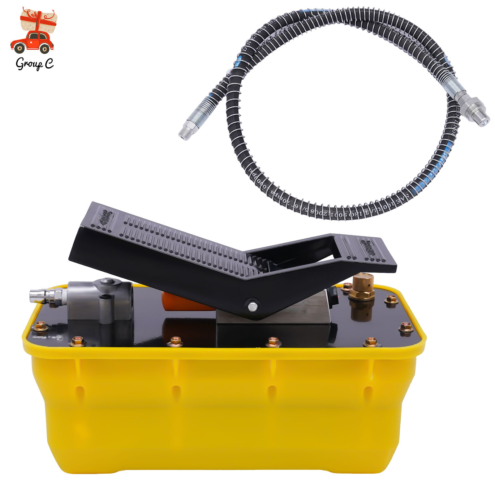 Jack Pump Air Over Hydraulic Foot Pump Rotary Lift 10000PSI 0.75-0.95/Lmin 2.3L