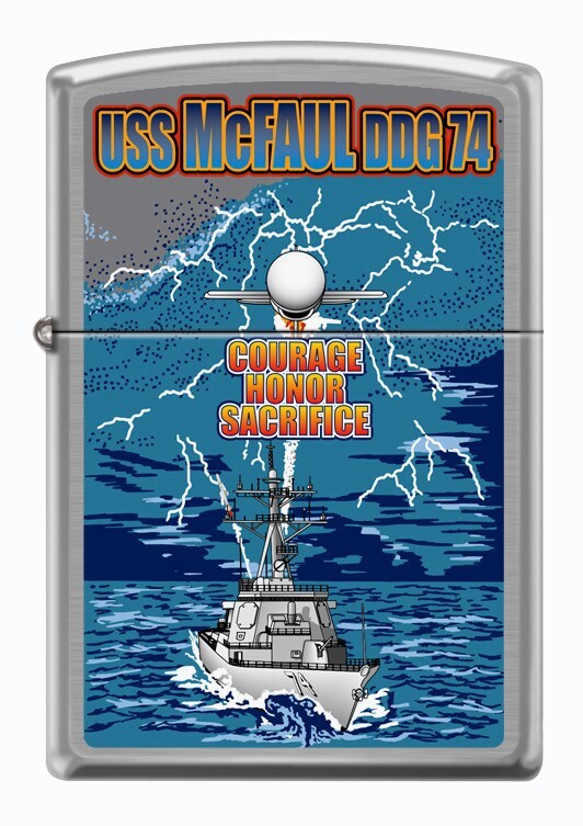 USS McFaul (DDG-74) Destroyer Zippo MIB   Brushed Chrome