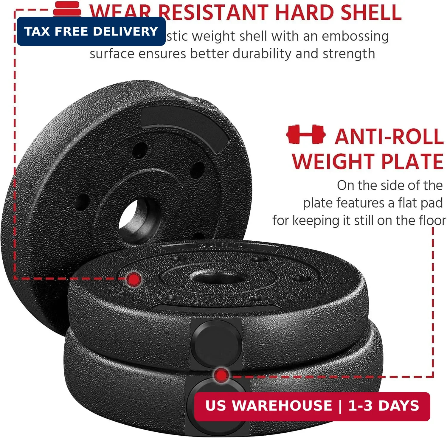 Yaheetech Adjustable Dumbbell Set Free Weights with Spinlock Collars, Black | Co