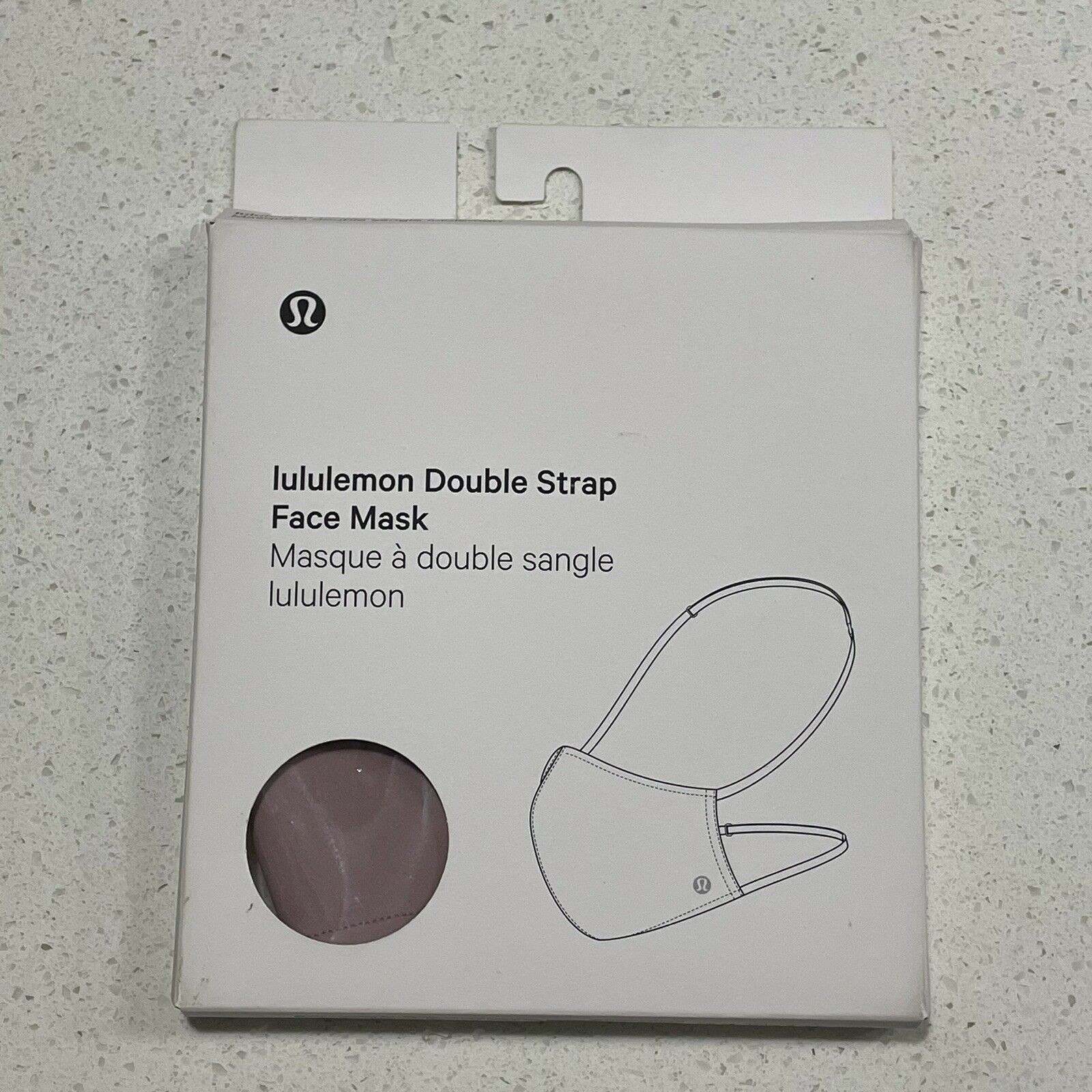 Lululemon Mauve Pink Black DOUBLE STRAP FACE MASK Unisex New