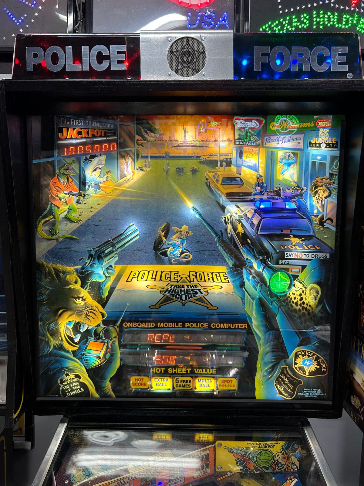 Police Force Pinball Machine by Williams 1989 - Professionally Refurbished
