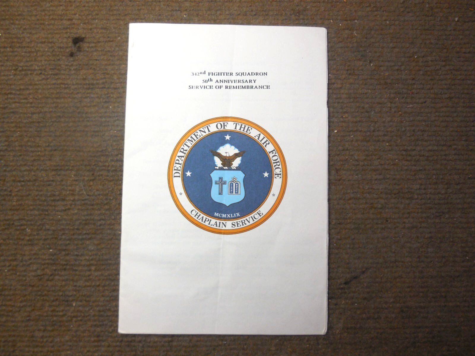 1992 USAF 342nd Fighter Squadron 50th Anniversary Service Of Remembrance