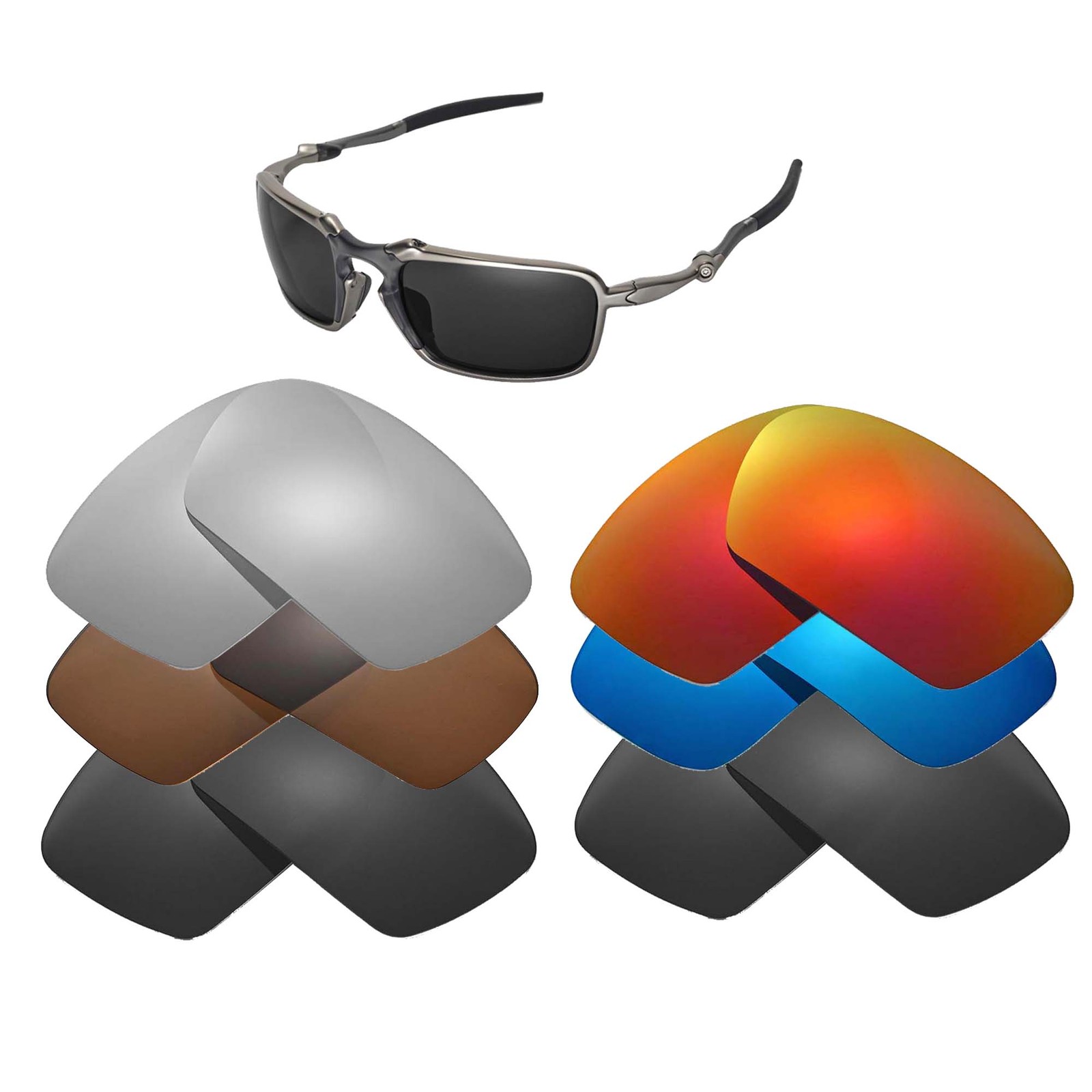 Walleva Replacement Lenses for Oakley Badman Sunglasses - Multiple Options